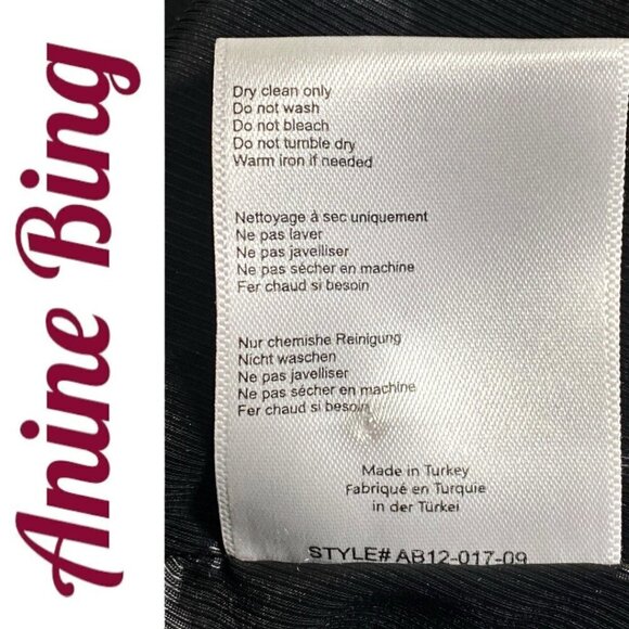 ANINE BING Becky Gray Pinstriped Blazer Double Breasted Menswear, Size 6 - Picture 13 of 15